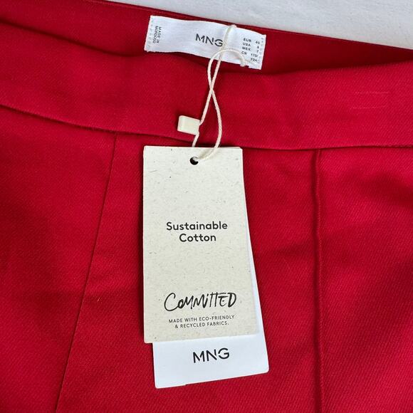 Mango MNG Pintuck Tailored Flare Pants - Size 8 - NWT - Picture 3 of 7